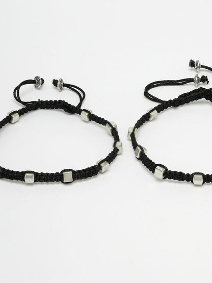 NVR Women's Evil Eye Adjustable Black Anklets - Distacart