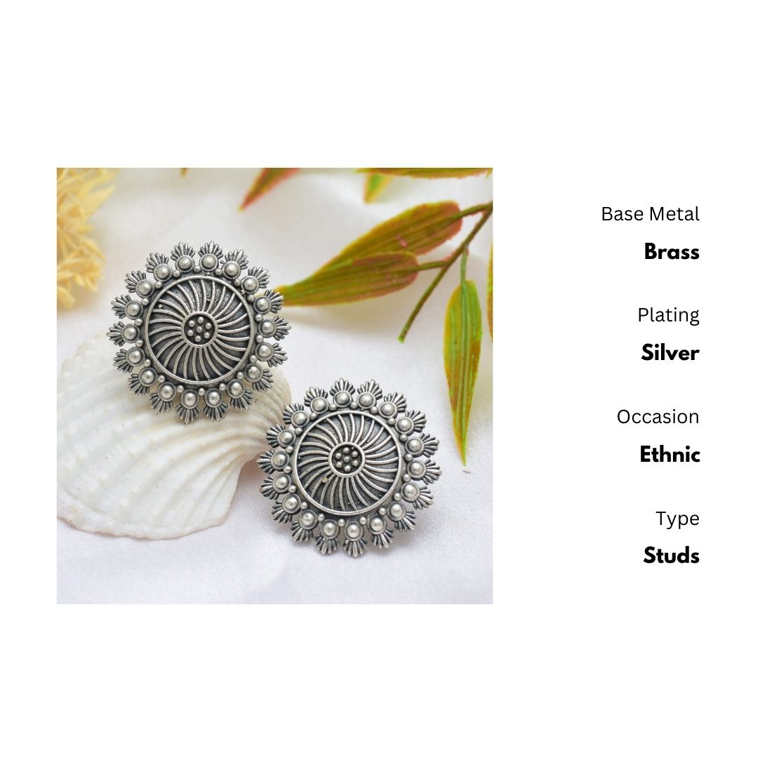 New Stylish Oxidized Gold-Polished Gold Studs Earrings for Womens by House of Ree - Distacart