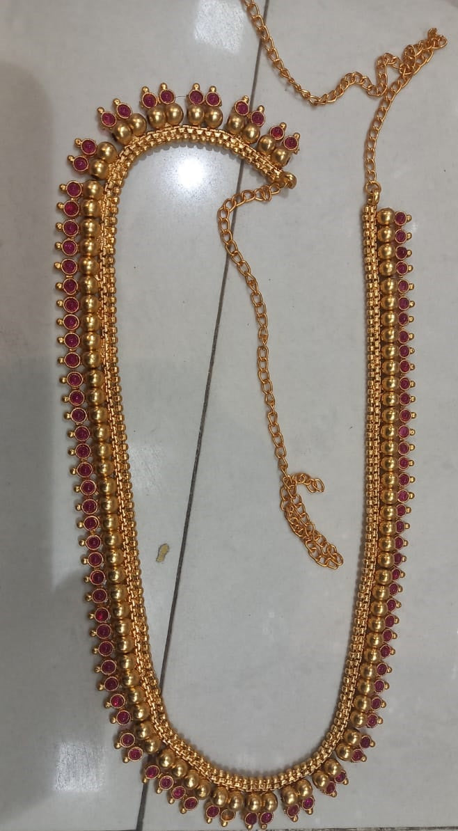 Elite Trading Golden Sari/Dress Red Belt - Distacart