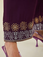 Thumbnail for Soch Women Thread Work Straight Kurta with Palazzos - Distacart