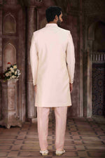 Thumbnail for Raivat Ethnic Art Silk Embroidery Work Sherwani In Cream Colour