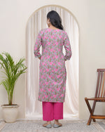 Thumbnail for Vaasva Women Grey Cotton Printed Straight Kurti