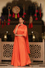 Juniper Orange Golden Flared Lehenga Choli With Matching Dupatta - Distacart