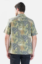 Thumbnail for Xkind Olive Abstract Printed Relaxed Fit Shirt