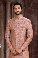 Thumbnail for Raivat Ethnic Art Silk Digital Print Sherwani In Pink Colour