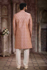 Thumbnail for Raivat Ethnic Art Silk Digital Print Sherwani In Pink Colour