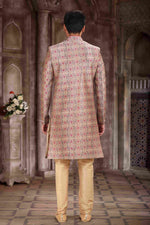 Thumbnail for Raivat Ethnic Art Silk Digital Print Sherwani In Pink Colour
