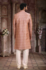 Thumbnail for Raivat Ethnic Art Silk Digital Print Sherwani In Onion Pink Colour