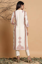 Thumbnail for Juniper Ivory Viscose Rayon Kurta - Distacart