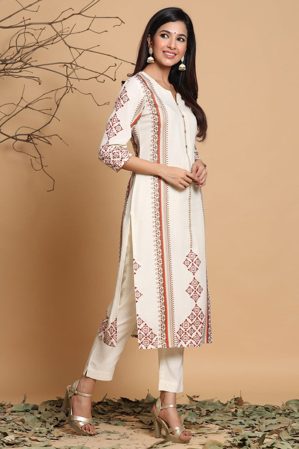 Juniper Ivory Viscose Rayon Kurta - Distacart