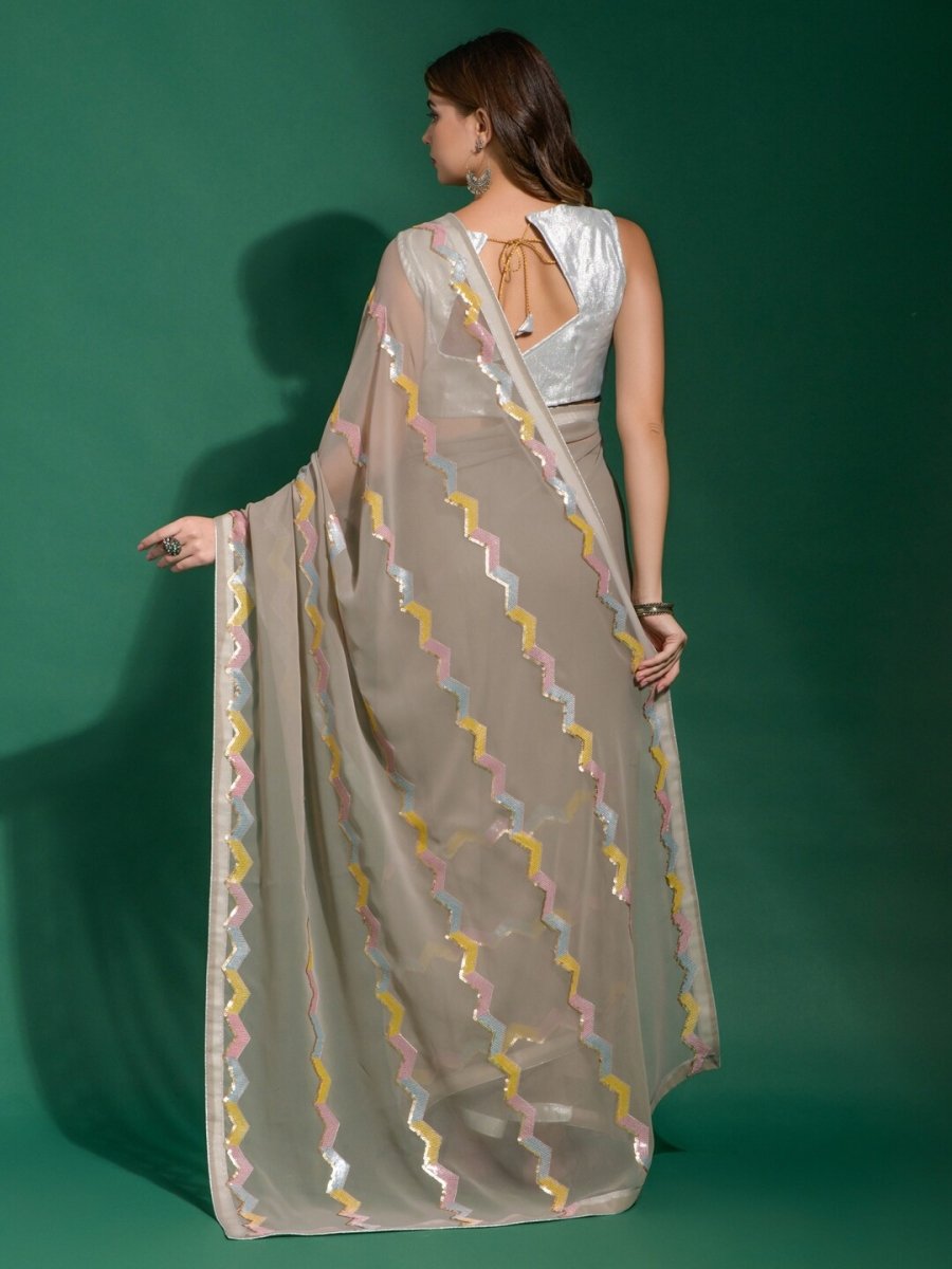 Anouk Embellished Sequinned Pure Georgette Saree - Distacart