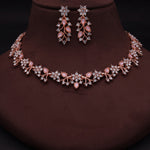 Thumbnail for Tehzeeb Creations Brass, Stone, Crystal, Stainless Steel Gold-Polished Pink Jewel Set - Distacart