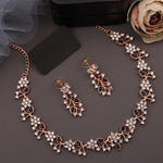 Thumbnail for Tehzeeb Creations Brass, Stone, Crystal, Stainless Steel Gold-Polished Black Jewel Set - Distacart