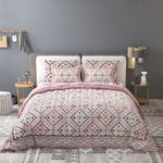 Thumbnail for Pink Ethnic Motifs Cotton 200TC King Bedsheet With 2 Zipper Pillow Covers - King Size by House of Ree - Distacart