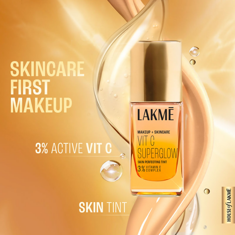 Lakme Vitamin C Superglow Skin Perfecting Tint with 3% Vit C - Cool Ivory - Distacart