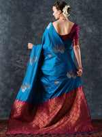 Thumbnail for NOZ2TOZ Women's Silk Blend Blue Woven Design Designer Saree With Blouse Piece - Distacart