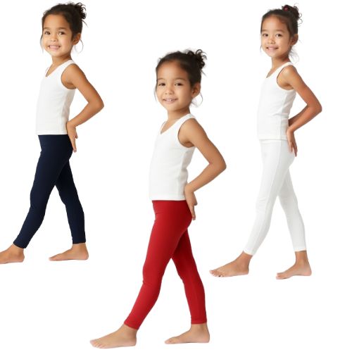 Chilins Lycra Blue,Red,White Cotton Legging for Girls