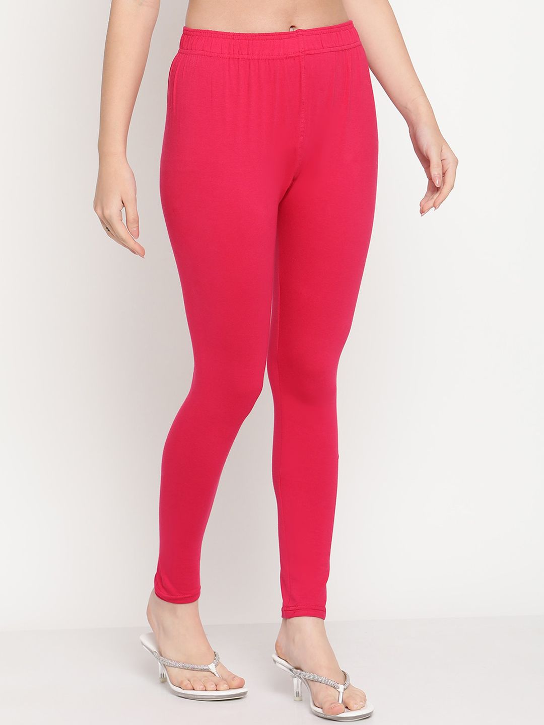 TAG 7 Women Pink Solid Ankle-Length Leggings - Distacart