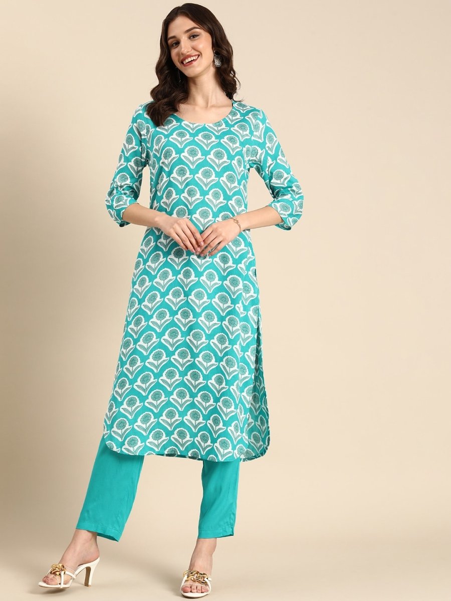 Anouk Ethnic Motifs Printed Regular Kurta with Trousers - Distacart