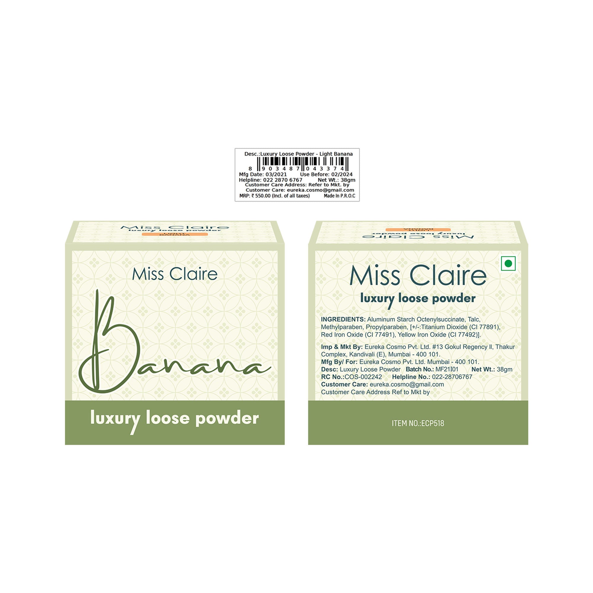 Miss Claire Luxury Loose Powder - Light Banana