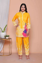 Thumbnail for Miravan Womens Yellow Digital Printed Kurta Set - Distacart