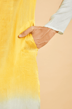 Thumbnail for Lahza Yellow Ombre Kurta by Hilo Design