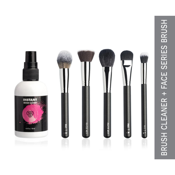 PAC Face Series Brush Set (5 Brushes) with Cleaner Combo