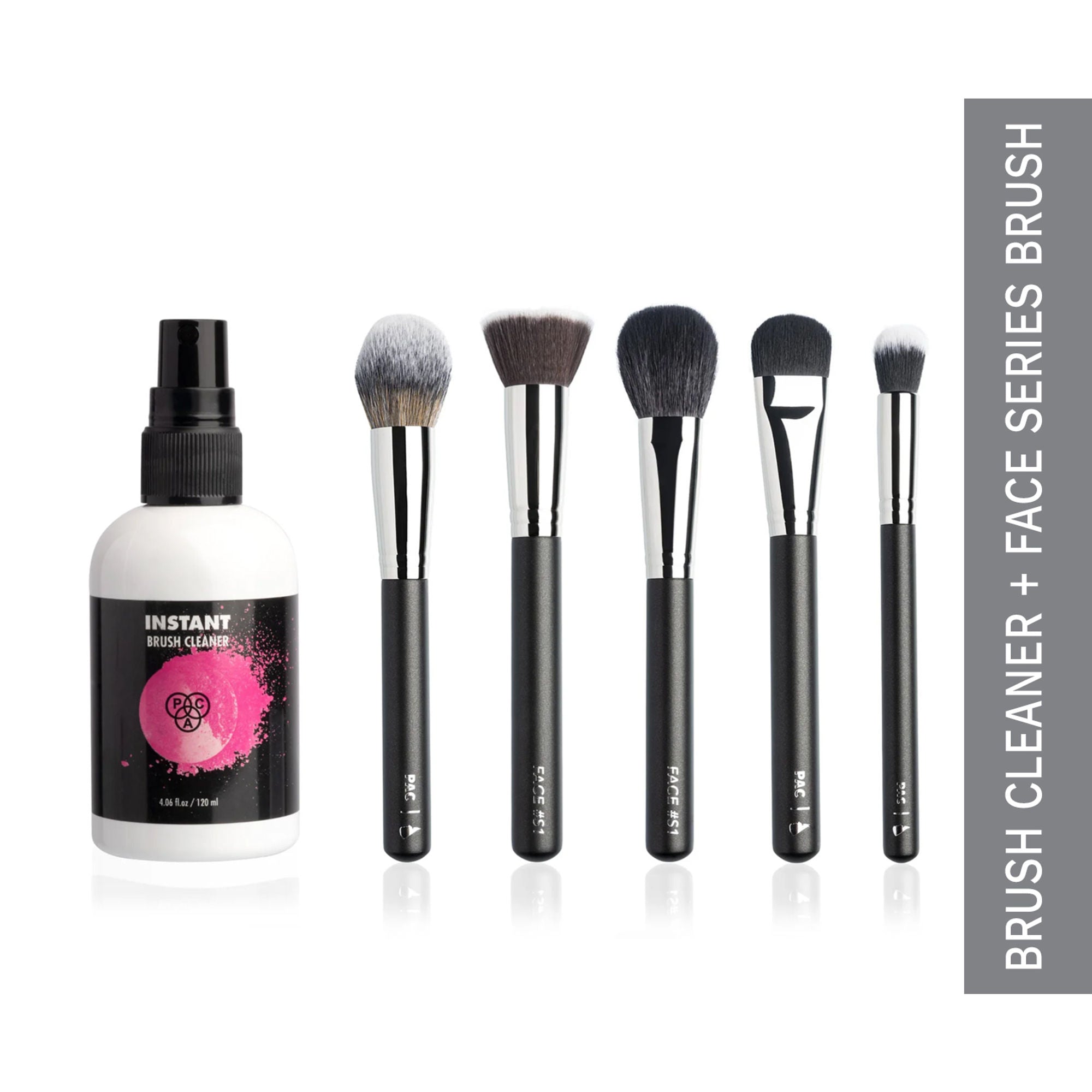 PAC Face Series Brush Set (5 Brushes) with Cleaner Combo