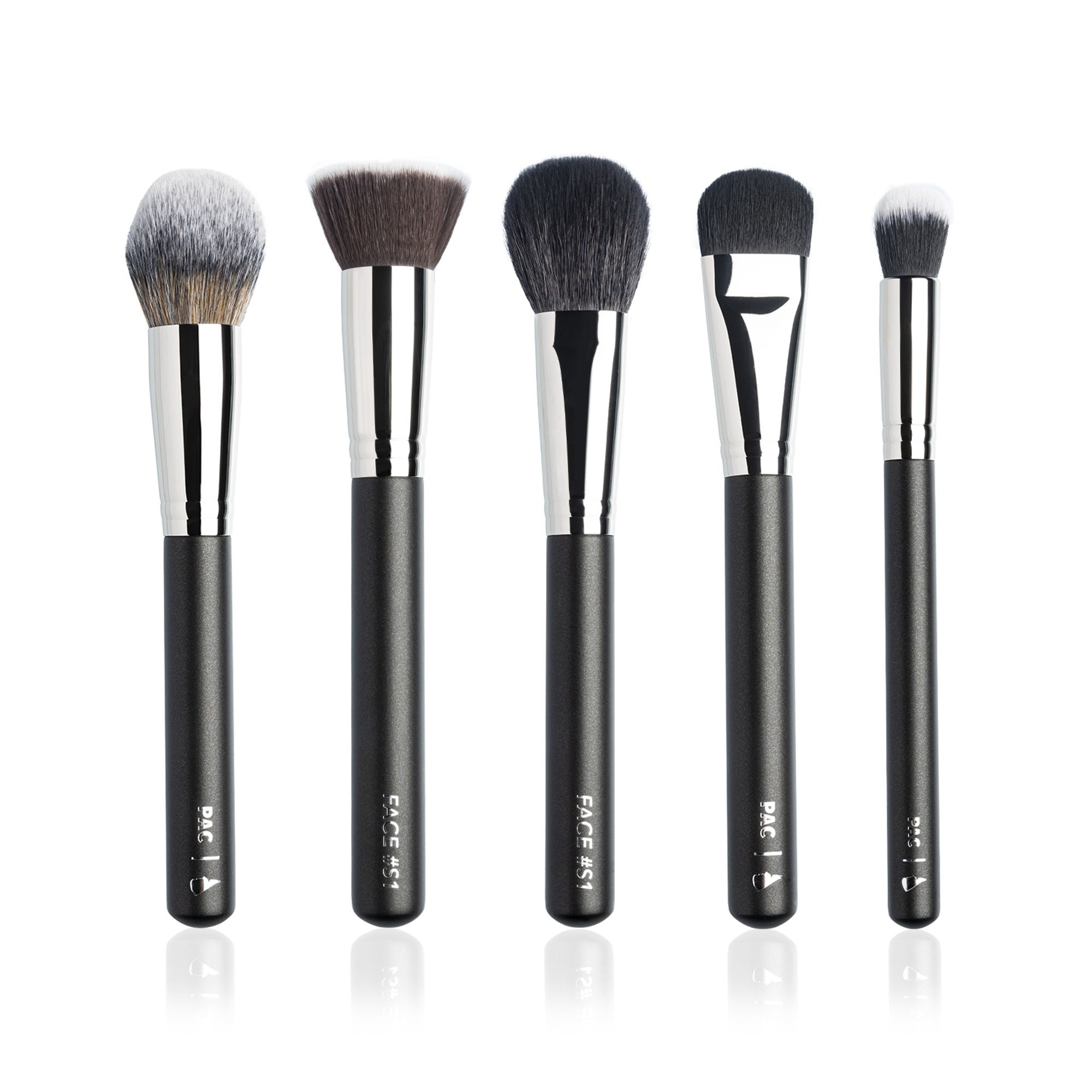 PAC Studio Face Series Brush Set (5 Brushes) with Cleaner Combo - Distacart