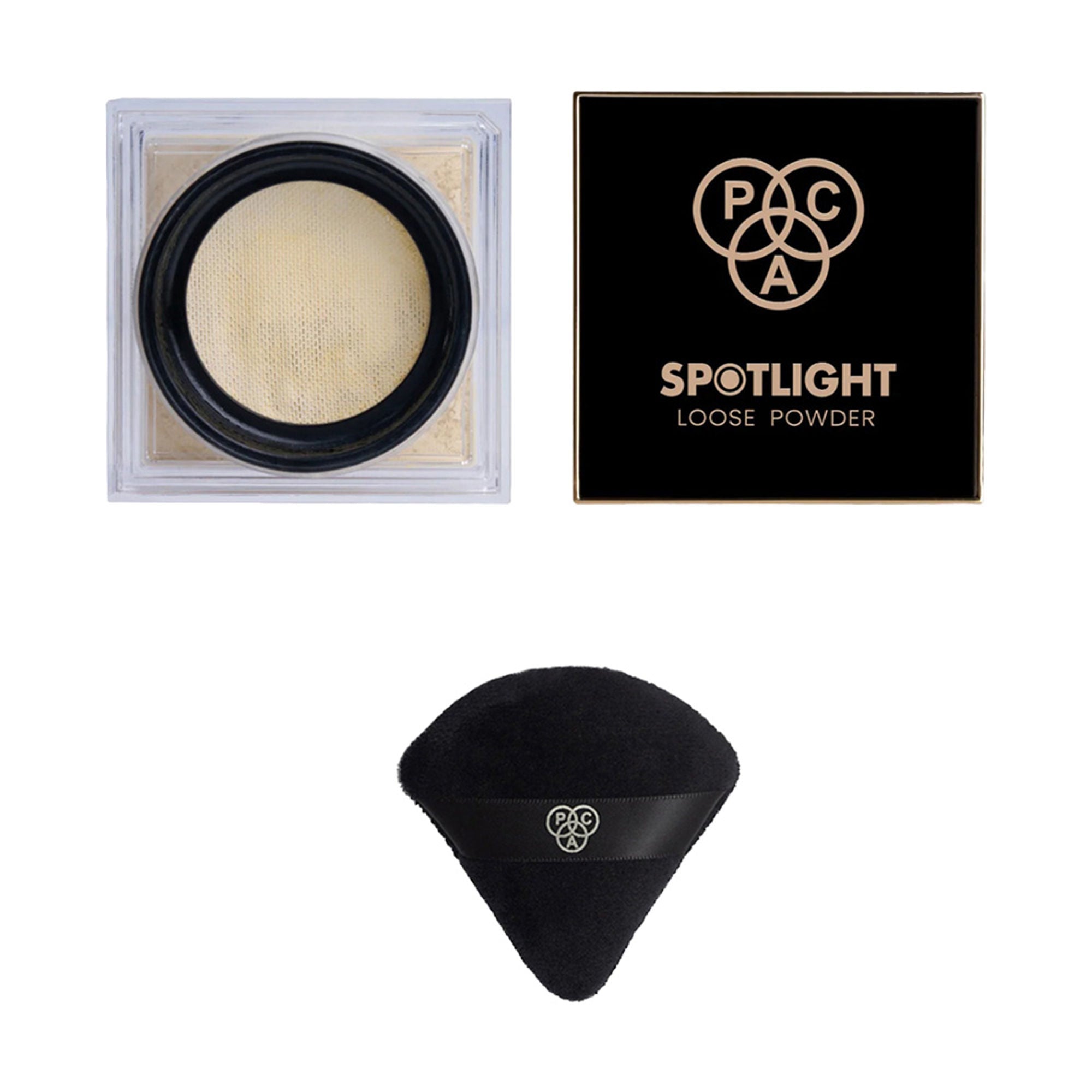 PAC Studio Spotlight Loose Powder with Pizza Puffa Black (Small) - Distacart