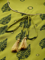 Thumbnail for All About You Women Olive Green Ethnic Motifs Printed Empire Kurta with Trousers - Distacart