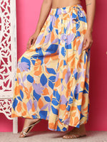 Thumbnail for TAG 7 Women Floral Printed Flared Palazzos