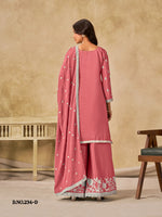 Thumbnail for Anaita Peach Heavy Chinon Palazzo Suit With Embroidery Work - Distacart