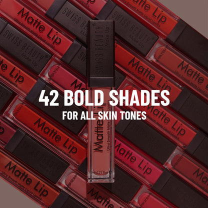 Swiss Beauty Ultra Smooth Matte Liquid Lipstick - 18 Fire Red - Distacart