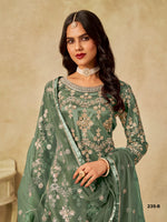 Thumbnail for Anaita Green Heavy Net Suit With Embroidery Work - Distacart