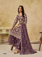Thumbnail for Anaita Purple Heavy Net Suit With Embroidery Work - Distacart