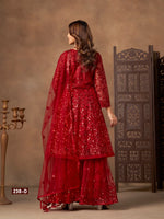 Thumbnail for Anaita Red Net Sharara Suit With Heavy Sequin Work - Distacart