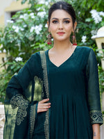 Thumbnail for Kalini Empire Anarkali Kurta With Trousers & Dupatta - Distacart
