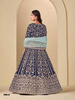 Thumbnail for Anaita Navy Velvet Anarkali Suits With Heavy Embroidery Work - Distacart