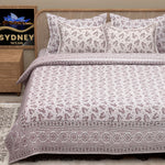 Thumbnail for Blue Ethnic Motifs Cotton 200TC King Bedsheet With 2 Zipper Pillow Covers - King Size by House of Ree - Distacart