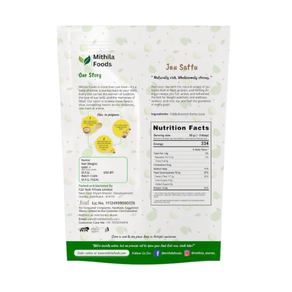 Mithila Foods Jau Sattu High-Fiber Barley Sattu - Distacart