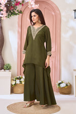 Thumbnail for Anaita Mehndi Readymade Suit with Coding Work - Dista