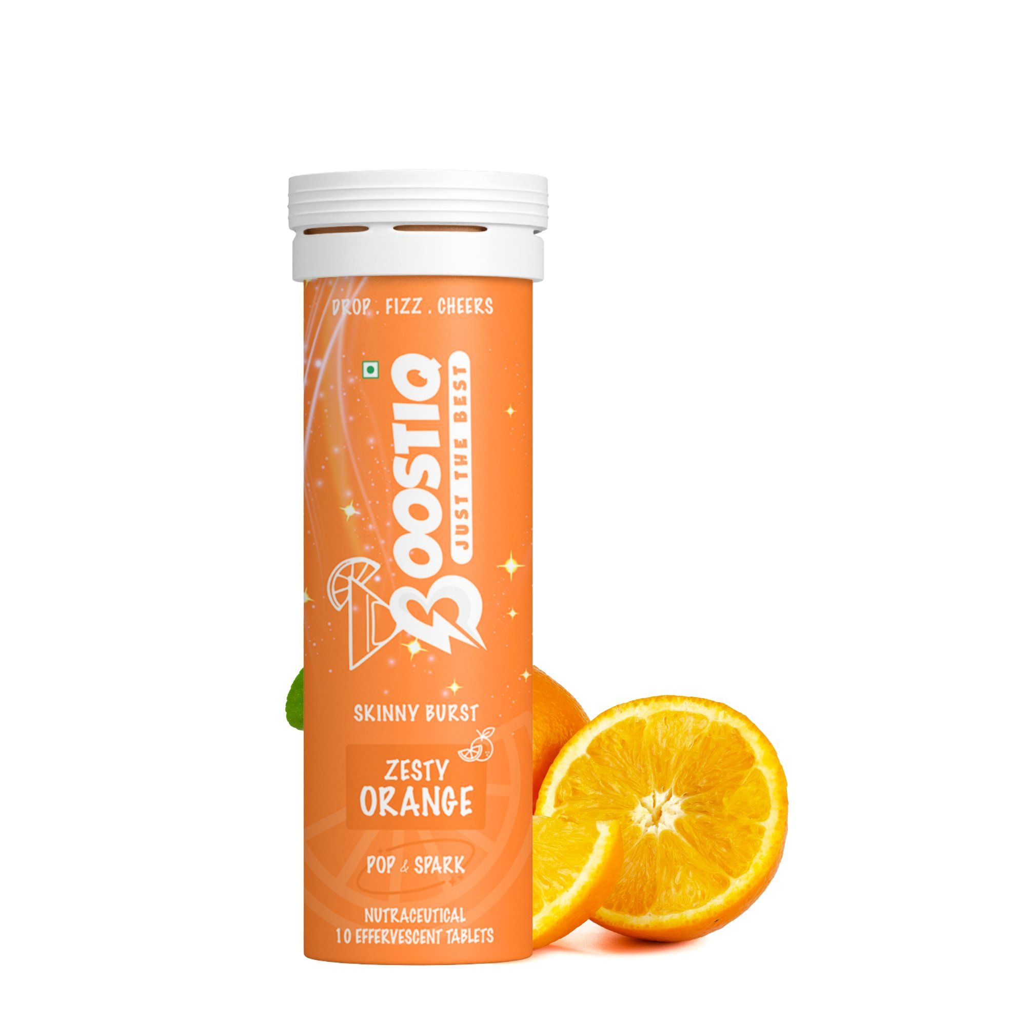 BOOSTIQ Pop & Spark Effervescent Tablets - Zesty Orange - Distacart