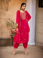 Thumbnail for Soch Ethnic Motifs Embroidered Mirror Work Kurta & Salwar With Dupatta - Distacart