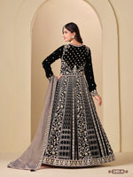 Thumbnail for Anaita Black Velvet Anarkali Suits With Heavy Embroidery Work - Distacart