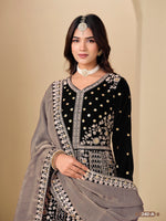 Thumbnail for Anaita Black Velvet Anarkali Suits With Heavy Embroidery Work - Distacart