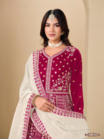 Thumbnail for Anaita Magenta Velvet Anarkali Suits With Heavy Embroidery Work - Distacart