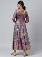 Thumbnail for AURELIA Purple & Gold Ethnic Motifs Printed Maxi Dress