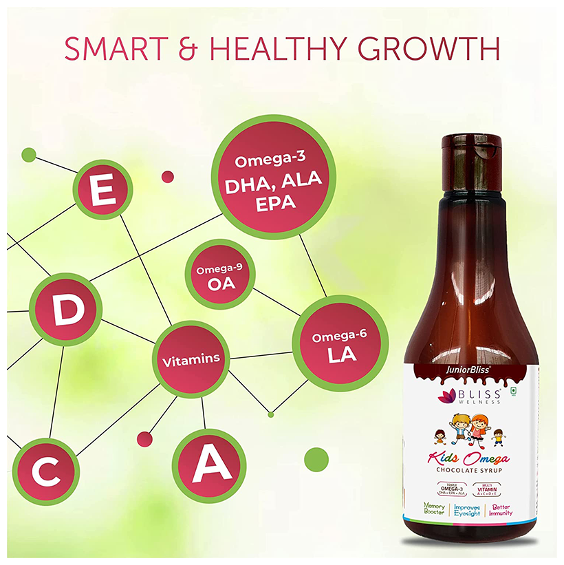 bliss welness kids omega chocolate syrup 100ml each