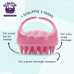 Thumbnail for Scalppie Silicon Hair Scalp Massager & Shampoo Brush Scrub - Hair Growth & Anti Dandruff - Baby Pink - Dista